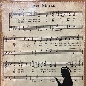 Ave Maria Art sheet music Handmade Canvas 8”x10”